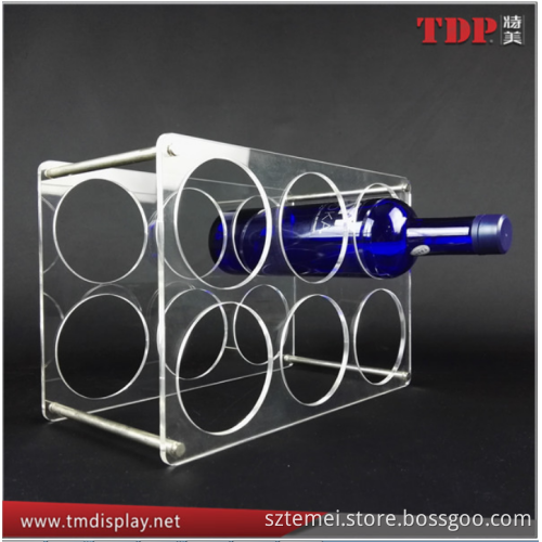 plastic Acrylic wine Display Rack Holder soda bottle display rack retail bottle display racks wine bottle rack for 6 Bottles